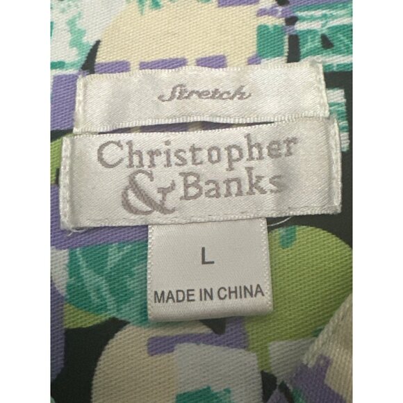 Christopher & Banks Abstract Stretch Button Up Jacket Size L - Picture 5 of 10